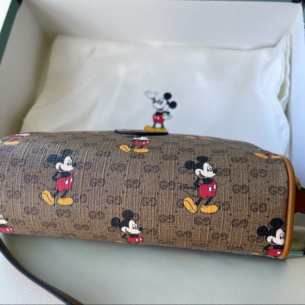 NEW Disney x Gucci Monogram Mickey Canvas Crossbody Shoulder Handbag  Brown Bag - Picture 9 of 11